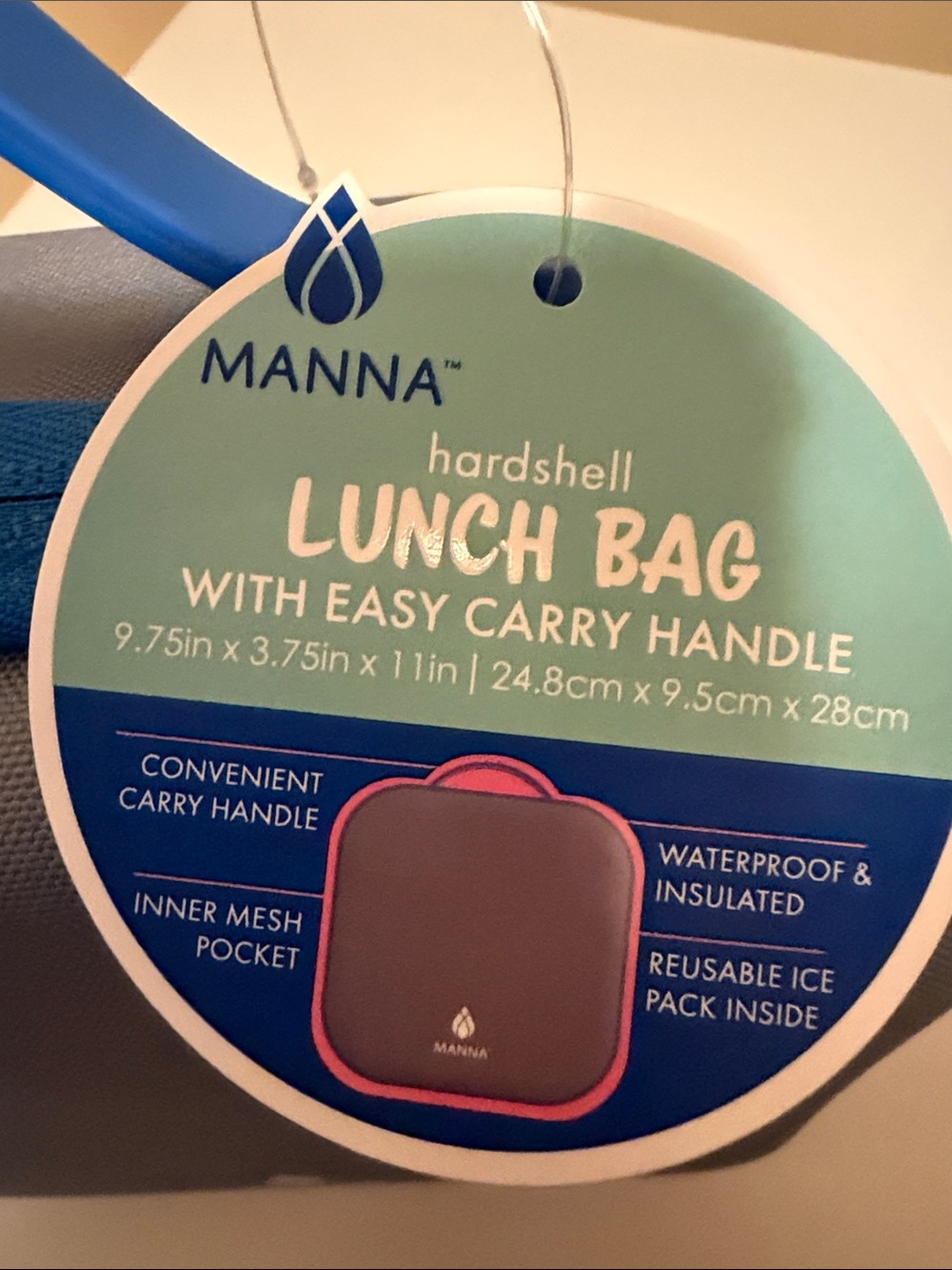 Anna Gray Insulated Lunch Bag with White Logo - Picture 3 of 9